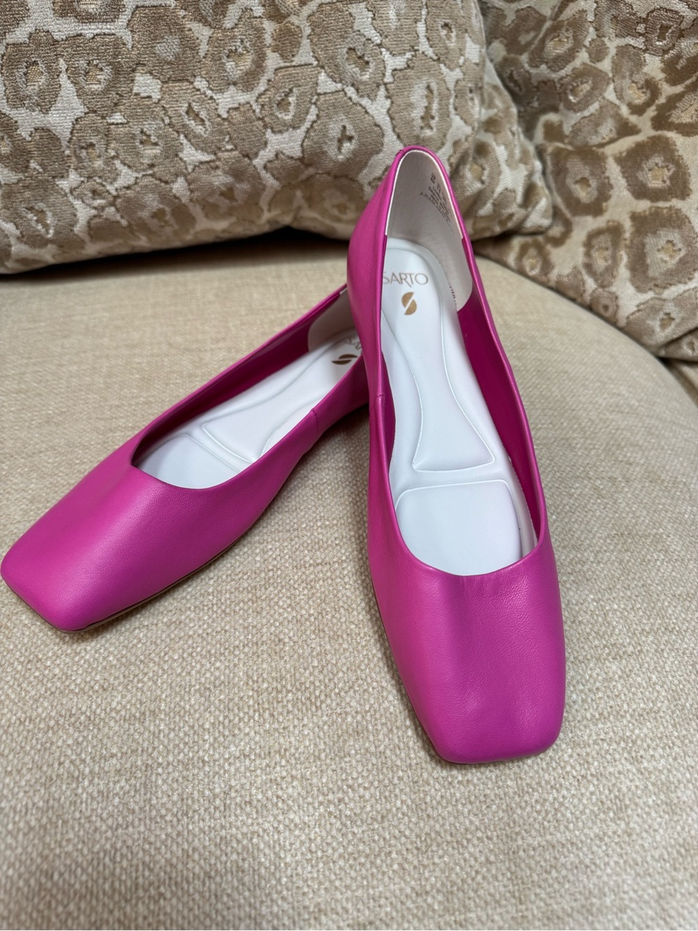 Franco Sarto | Flats | NWOB | Square Toed Ballet | Leather | Pink | 8
